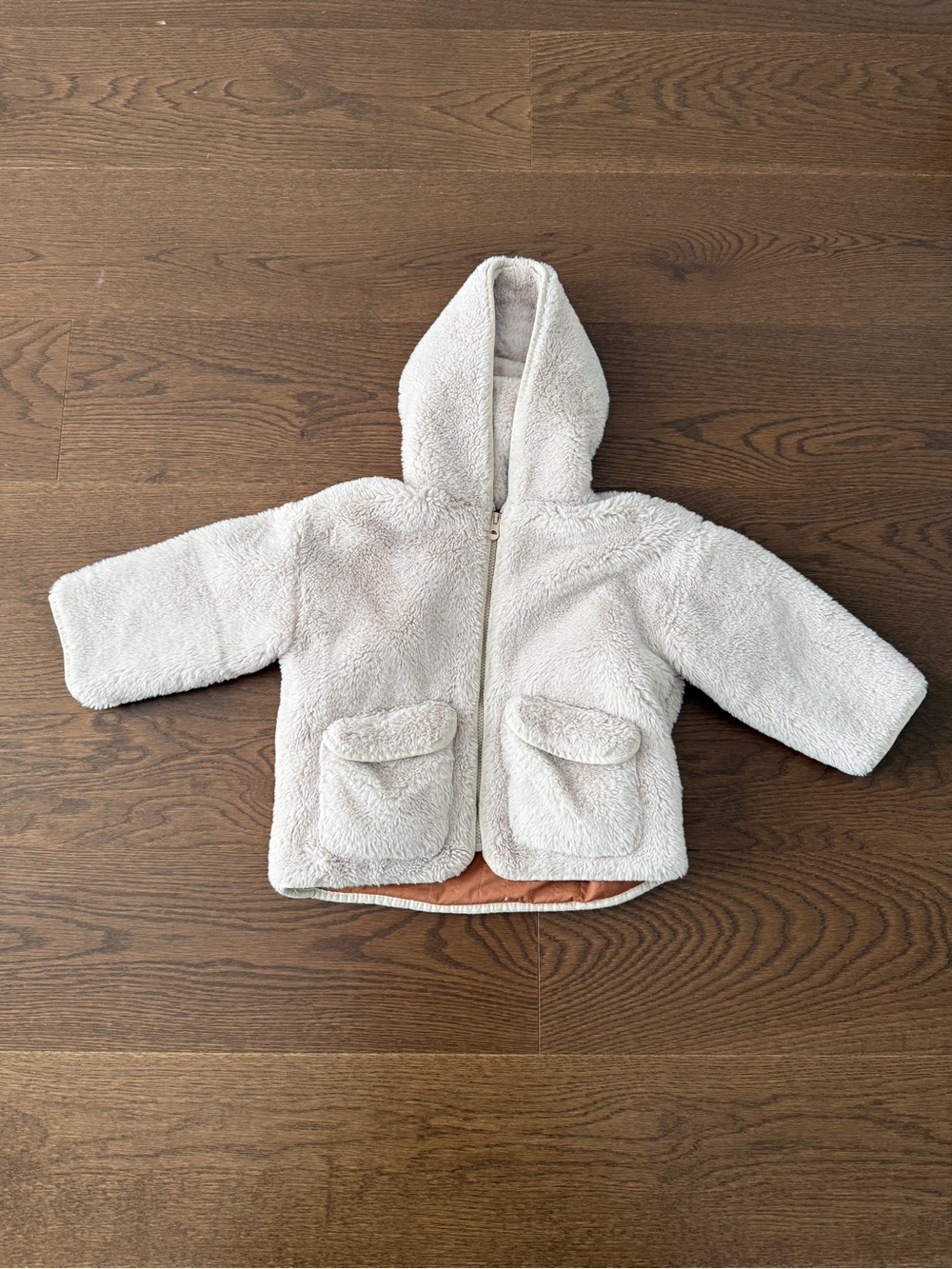 Zara Cream Hooded Teddy Jacket for Kids